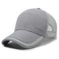 Gorra de béisbol de malla gris de secado rápido con estampado Fashion para sol - Ajustable / Gris