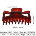 Pince à cheveux translucide marron foncé 11cm pour queue de cheval haute pour femmes - 11cm 9-Dents Café