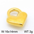 Golden heart-shaped metal pendant charm for jewelry making 16x14mm size and 3g weight - Gold (KLJ4931-Z)
