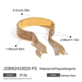 Goldener Edelstahl-Armreif mit Quasten und glitzernden Strasssteinen im Luxus-Stil - Gold Quaste Strass Armreif (JDBW2410020-PS)