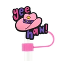 Roze yee haw cowboyhoed rietje topper met ster detail voor 10 mm brede rietjes - Yee Haw Roze Cowboyhoed (01)