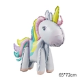 Standing 65x72cm unicorn foil balloon with colorful mane for birthday party decoration - Cute Macaron Unicorn