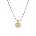 Cancer zodiac necklace with cubic zirconia pendant on a golden snake chain - Cancer