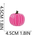 Close-up of pink pumpkin embroidery patch showing 4.5cm 1.8in size dimensions - No.12 (Small)
