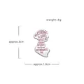 Cute white enamel brooch with pink motivational quote and side profile silhouette - Jane Austen Silhouette
