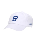 Casquette de baseball en coton blanc avec lettre B brodée bleue et chiffre 1980 - Blanc