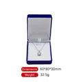 Dark blue velvet necklace gift box with elegant square pendant jewelry display - Blue/White