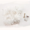 White Christmas tinsel garland with snowflake ornaments and LED string lights decoration - White Snowflake (S212)