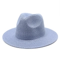 Cappello di paglia Panama viola chiaro elegante stile Fedora per protezione solare - Stile Semplice / Celeste