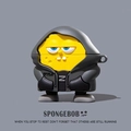 SpongeBob squarepants silicone protective case for AirPods with grey stylish hoodie design - Spongebob Squarepants Hoodie With Carabiner / AirPods 1/2 Gen