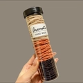 Jar of 100 seamless hair ties in beige orange and black with secure non-slip texture - Milk Tea Series 100Pcs (Bottled)