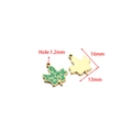 Golden stainless steel maple leaf pendant with green enamel for DIY jewelry making - Maple Leaf (Single Loop) / 13*16mm (Hole: 1.2mm) (ai-5 Pieces/Pack) / Gold Green