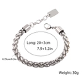 Bracciale a catena intrecciata in acciaio inossidabile argento con chiusura a moschettone - Argento