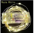Warm white LED copper wire fairy lights powered by clear AA battery box for holiday decor - 1m 10LED (2xAA Steady) / Warm Tone