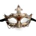 Maschera steampunk bronzo vintage con catene e borchie metalliche per ballo in maschera - Stile Freccia - Catena Punk / Bronzo