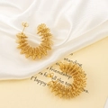 Retro Sonnenblume gedrehte Spiral-Creolen aus 18K vergoldetem Edelstahl für Damen - Gold