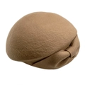 Béret élégant en laine de chameau avec nœud pour femme, chapeau chic automne et hiver - Adulte 58cm Taille Unique / Kaki