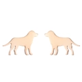Polished rose gold puppy stud earrings in minimalist labrador retriever dog silhouette - Dog / Rose Gold