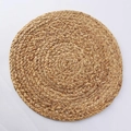 Mantel individual redondo tejido a mano en fibra natural marrón claro para mesa - Redondo Diámetro 11cm / Color Original