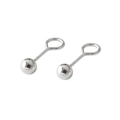 Minimalist S999 sterling silver ball stud earrings with polished round metallic finish - S999 Fine Silver (Marked S999) / Glossy Hook 6MM