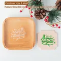 Merry Christmas acryl fondant stempel met kerstboom en sterren voor bakkerijen - Kerst Stijl B