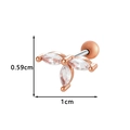 Rose gold helix stud with marquise zircon stones and a 1cm screw ball back design - Three Marquise Flower Design (024-2# Rose Gold)