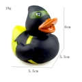 Ninja rubber duck bath toy dimensions 6x5.5x5.5cm and 18g weight shown on white background - Black Masked Ninja Duck
