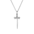 Collana con pendente a spada in argento stile hip hop e design punk per uomo e donna - 03 Pugnale d'Argento (20024560)