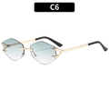 Frameless geometric sunglasses with gradient blue lenses and golden claw metal hinges - Gradient Green