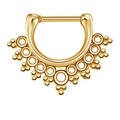 Gold bohemian mandala septum nose ring with stainless steel post for body piercing - Gold Bohemian Pattern