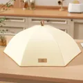 Couvre-plat pliable beige rond 80cm pour couvrir 10-12 assiettes avec style - Rond 80cm Standard / Beige (Pour 10-12 Plats)