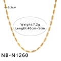 Détail du collier à maillons dorés de 0,3 cm de large avec longueur ajustable de 40 cm + 5 cm - Style de Maillon Rectangulaire (NB-N1260)