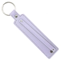 Minimalist lavender faux leather 8mm keychain strap with silver stainless ring - 8mm / Light Purple