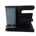 Organisateur de bureau minimaliste en bois noir pour téléphone, montre et portefeuille - Noir