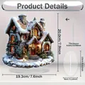 Christmas tree acrylic stand decoration with dimensions and sizing chart information - Santa and Pine Tree 12