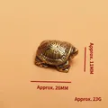 Miniature brass turtle figurine with vintage bronze finish and shell honeycomb texture - Mini Turtle Stamp