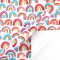 Rainbow watercolor pattern gift wrapping paper roll with vibrant colors on white background - Rainbow Style / 50cm x 70cm