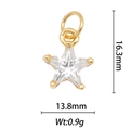 18k gold plated star pendant with clear zircon inlay and precise dimensions 16.3x13.8mm - Star Rhinestone Style (DZ-058)
