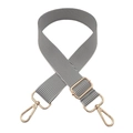 Detail of adjustable black and white striped canvas strap with gold swivel hooks - B6 Dark Grey