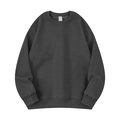 Men's dark grey crew neck sweatshirt with drop shoulder and ribbed knit cuffs - Charcoal Grey