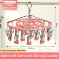 Pink round drying rack with 24 clips made of durable plastic and stainless steel - Round 24 Clips - Pink