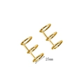 Goudkleurige oorringen met drie lagen van 25 mm hoog en een minimalistische metaalglans - Gouden 3-Rings Bindringen (Set van 2) / Goud