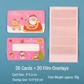 Christmas themed pink greeting cards and clear protective films set for holiday gifting - Scratch Card Set - Christmas Santa Pink (20 Cards 20 Films)