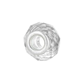 Transparent multifaceted crystal bead with silver metal core for DIY charm bracelets - Style 14 (Clear)