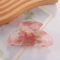 Pink candy-colored acrylic hair claw clip with floral marble texture for women - Pink Floral Marble