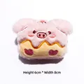 Mini astuccio a forma di maiale in peluche rosa con ricamo, alto 6 cm e largo 8 cm - Maiale Pudding - Apertura Posteriore Originale