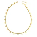Hip hop punk gold choker necklace with multiple hanging heart sequins on O-link chain - Heart