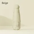 Ultraleichter 5-fach Kapsel-Sonnenschirm in Sycamore Beige im kompakt gefalteten Zustand - Ohne Box / 6 Rippen Verdickter Schwarzer Kleber / Platanen-Beige