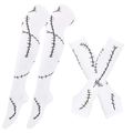 Sally cosplay set featuring white knitted arm warmers and socks with black stitch patterns - White/Black Stitch Set (Hand+Foot)