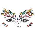 Dettaglio macro di gioielli viso in acrilico YT-149 per decorazione trucco occhi artistico - Stile farfalla uccello multicolore (YT-149)